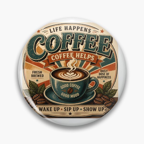 Item preview, Life Happens Coffee Helps | Retro Vintage Coffee Lover Design designed and sold by OakEmber.