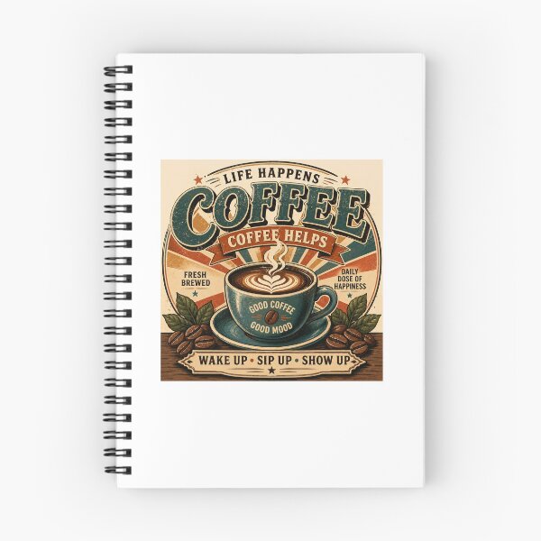 Item preview, Life Happens Coffee Helps | Retro Vintage Coffee Lover Design designed and sold by OakEmber.