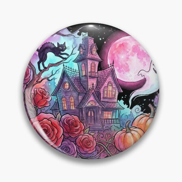 Item preview, Watercolor Haunted House Ghost Halloween Shirt designed and sold by TeNovaStudio.