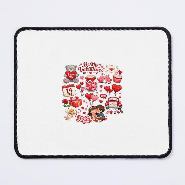 Item preview, Be My Valentine Cute Sticker Pack | Romantic Love Hearts | Transparent PNG for Redbubble designed and sold by Ishratparween11.