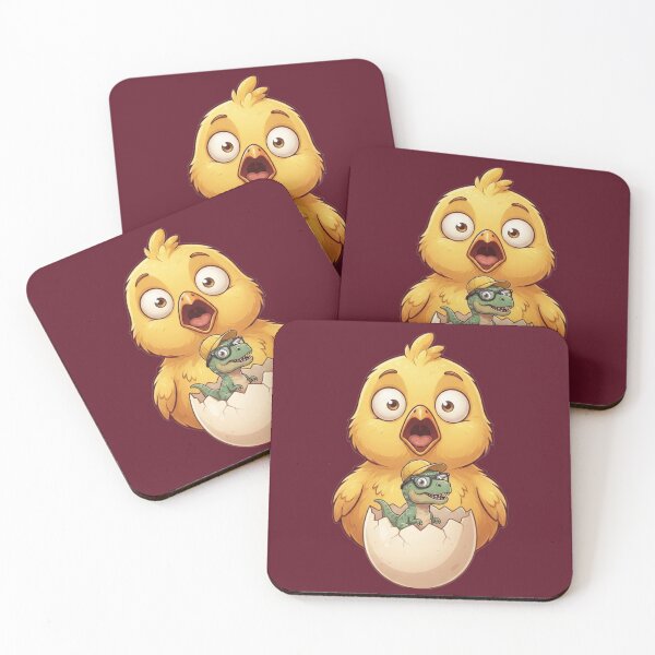 Item preview, Surprised Baby Chick Discovering a Tiny Dinosaur designed and sold by M.Store.