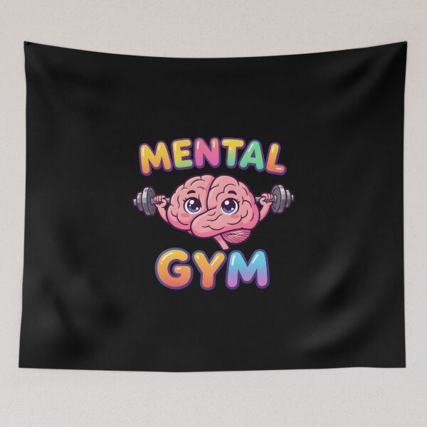 Item preview, Cute Brain Lifting Weights Mental Gym Kawaii Fitness designed and sold by KCasual.