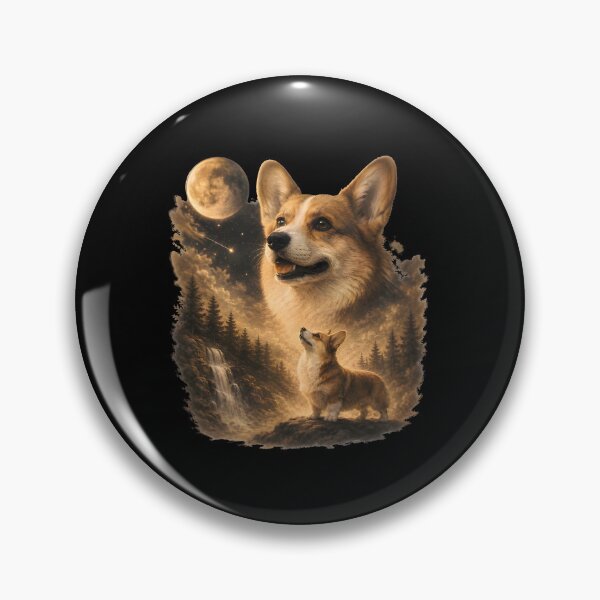 Item preview, Vintage Corgi Moonlight Forest Dog Shirt | National Dog Day Gift designed and sold by PixelForge11.