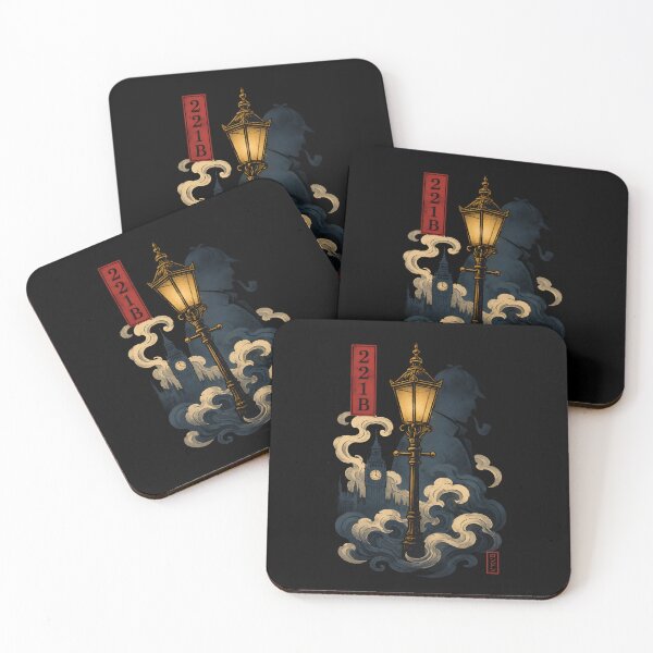 Item preview, Sherlock Holmes 221B London Fog Japanese Wave Silhouette Art designed and sold by Fenay Designs.