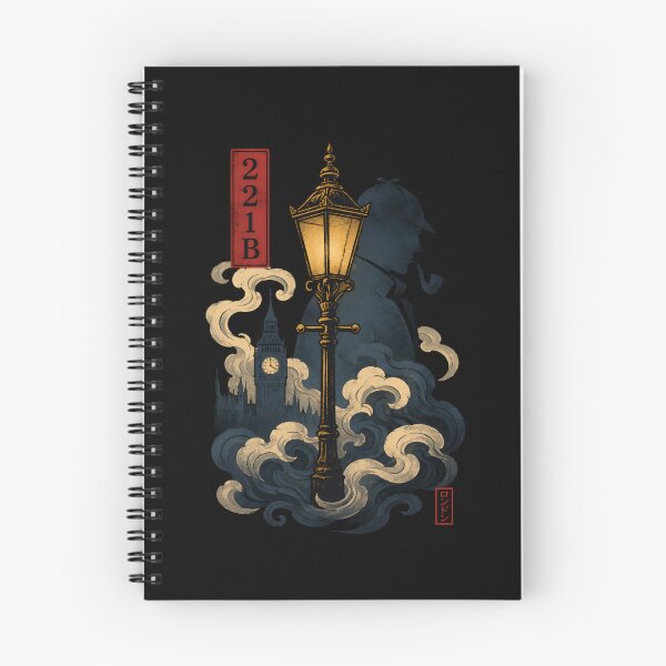 Item preview, Sherlock Holmes 221B London Fog Japanese Wave Silhouette Art designed and sold by Fenay Designs.