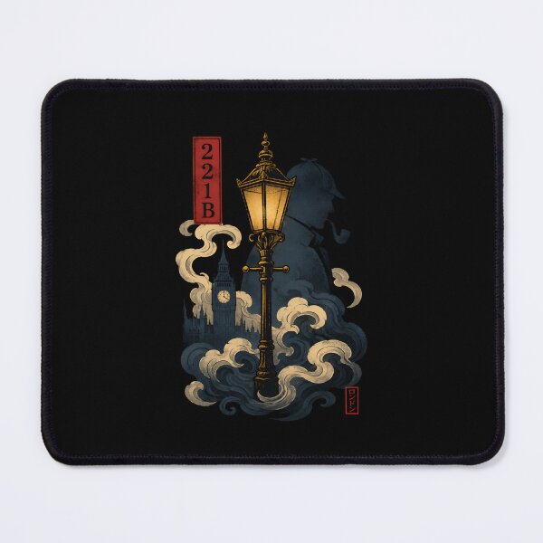 Item preview, Sherlock Holmes 221B London Fog Japanese Wave Silhouette Art designed and sold by Fenay Designs.