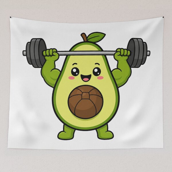 Item preview, Cute Fitness Gym Avocado designed and sold by cat-and-pigeon.