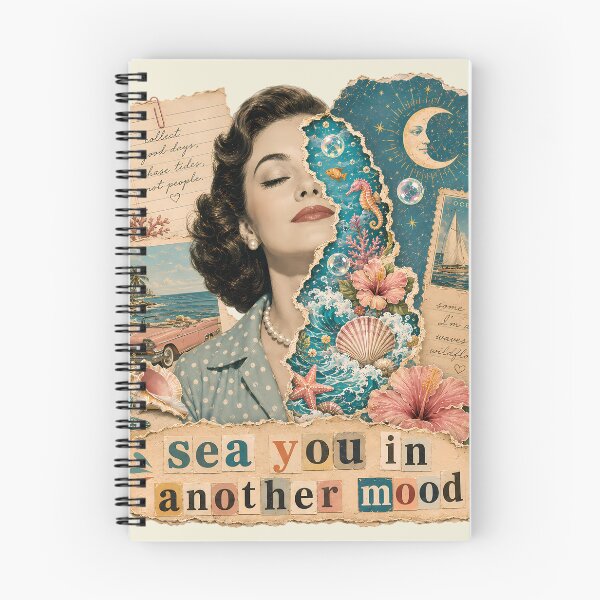 Item preview, Sea You In Another Mood Vintage Ocean Collage Coastal Woman designed and sold by VIVID COLORS CLUB.