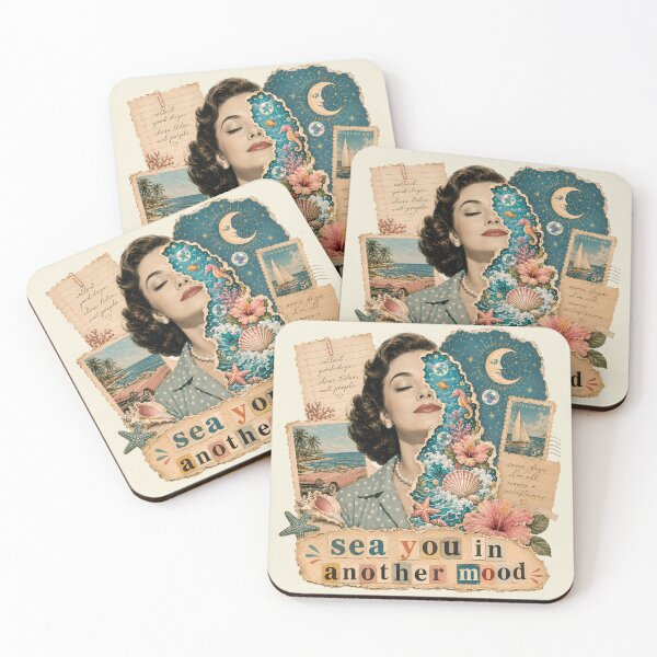 Item preview, Sea You In Another Mood Vintage Ocean Collage Coastal Woman designed and sold by VIVID COLORS CLUB.