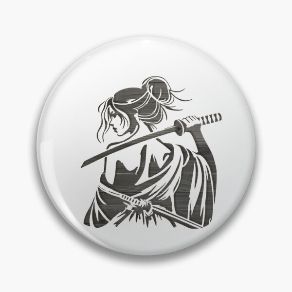 Item preview, Female Samurai Brushed Metal Silhouette Katana Art designed and sold by Macias123.