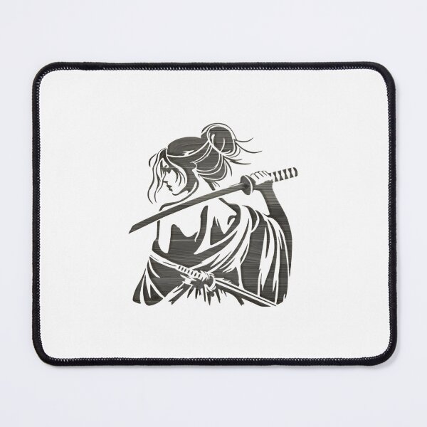 Item preview, Female Samurai Brushed Metal Silhouette Katana Art designed and sold by Macias123.
