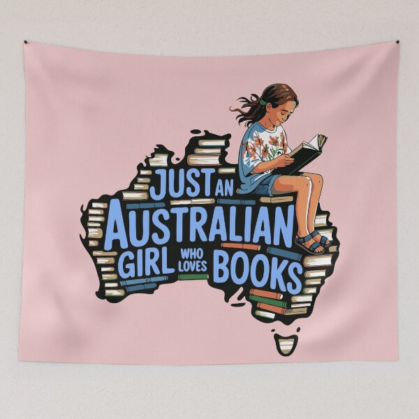 Item preview, Just An Australian Girl Who Loves Books Reading Cute Bookworm Girls Kids designed and sold by Colorfulman.