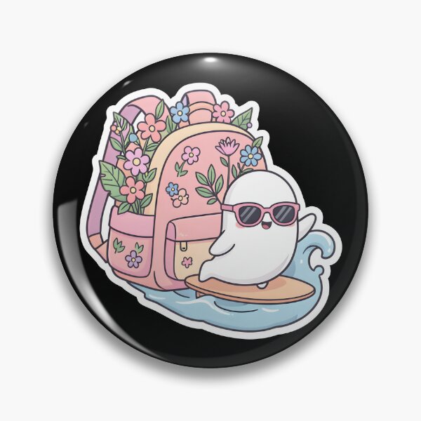 Item preview, Cute Surfing Ghost Floral Backpack Back To School designed and sold by KCasual.