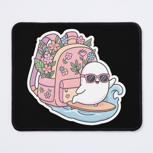 Item preview, Cute Surfing Ghost Floral Backpack Back To School designed and sold by KCasual.
