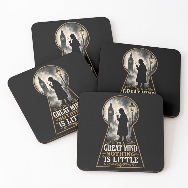 Item preview, Sherlock Holmes To A Great Mind Nothing Is Little Quote Keyhole Art designed and sold by Fenay Designs.