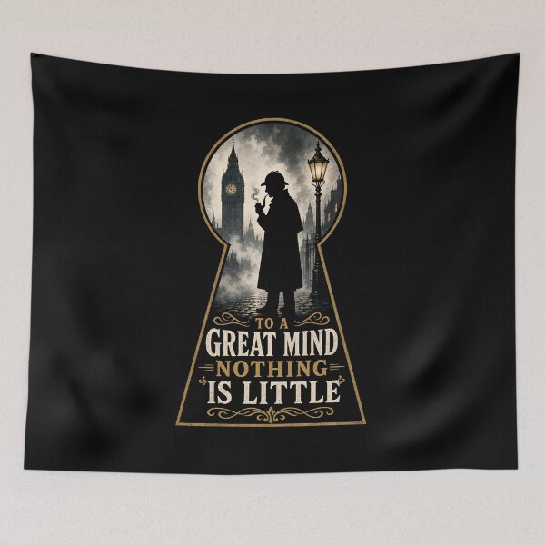Item preview, Sherlock Holmes To A Great Mind Nothing Is Little Quote Keyhole Art designed and sold by Fenay Designs.