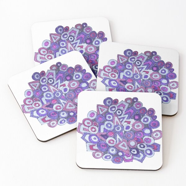 Item preview, Purple Geometry Bloom | Hand Drawn Abstract Art designed and sold by PartoPala.