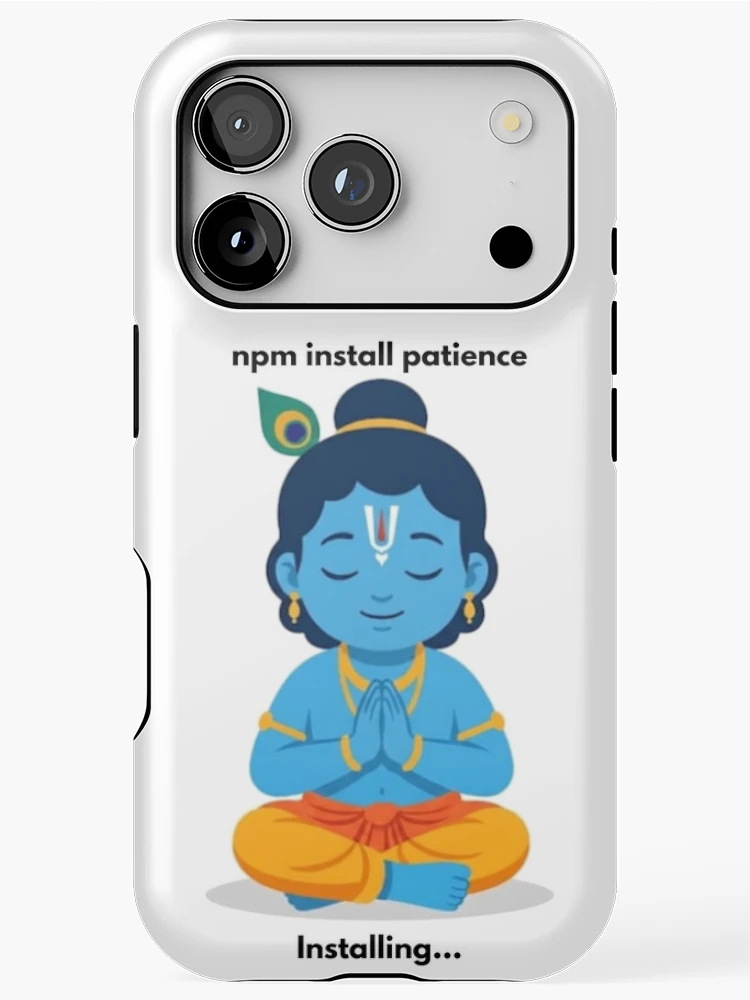 Thumbnail 1 of 4, iPhone Case, npm install patience | JavaScript Developer Sticker | Tech Humor designed and sold by BhaktiByte.