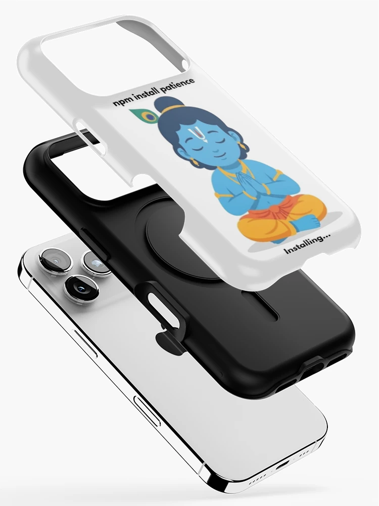 Thumbnail 2 of 4, iPhone Case, npm install patience | JavaScript Developer Sticker | Tech Humor designed and sold by BhaktiByte.