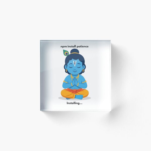 Item preview, npm install patience | JavaScript Developer Sticker | Tech Humor designed and sold by BhaktiByte.