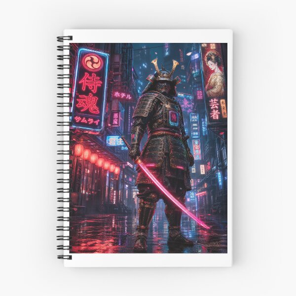 Item preview, Cyberpunk Samurai in Neo-Tokyo Alley designed and sold by kocha-014.