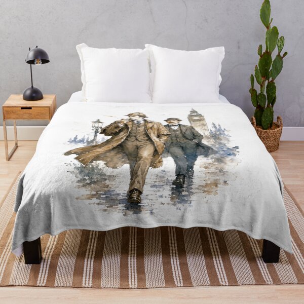 Item preview, Sherlock Holmes y el Dr. Watson London Fog Vintage Acuarela Arte designed and sold by Fenay Designs.