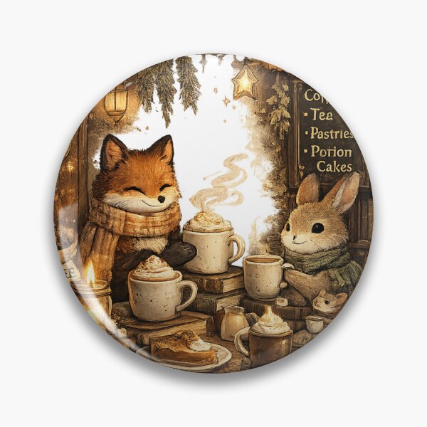 Item preview, Woodland Autumn Café | Cozy Fox & Bunny Coffee Shop Illustration designed and sold by Moonroot Studio.
