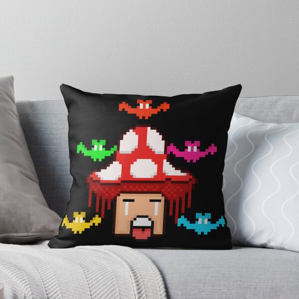 Item preview, Trippy Mushroom with Spooky Bats Retro Pixel Art Halloween designed and sold by RetroRlx.