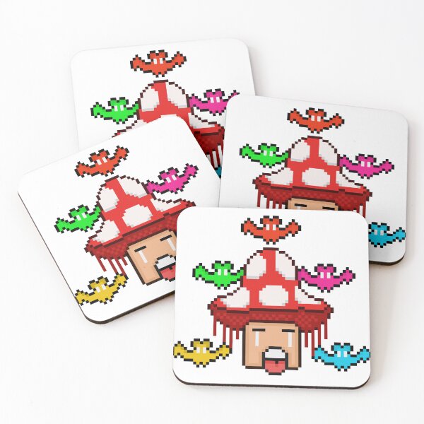 Item preview, Trippy Mushroom with Spooky Bats Retro Pixel Art Halloween designed and sold by RetroRlx.