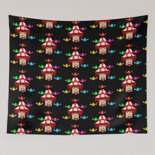 Item preview, Trippy Mushroom with Spooky Bats Retro Pixel Art Halloween designed and sold by RetroRlx.