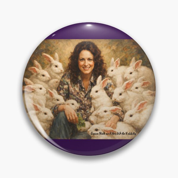 Item preview, Portrait Painting of Grace Slick and Her White Rabbits designed and sold by Halifaxartguy.