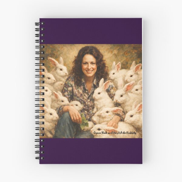 Item preview, Portrait Painting of Grace Slick and Her White Rabbits designed and sold by Halifaxartguy.