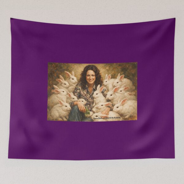 Item preview, Portrait Painting of Grace Slick and Her White Rabbits designed and sold by Halifaxartguy.