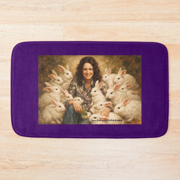 Item preview, Portrait Painting of Grace Slick and Her White Rabbits designed and sold by Halifaxartguy.