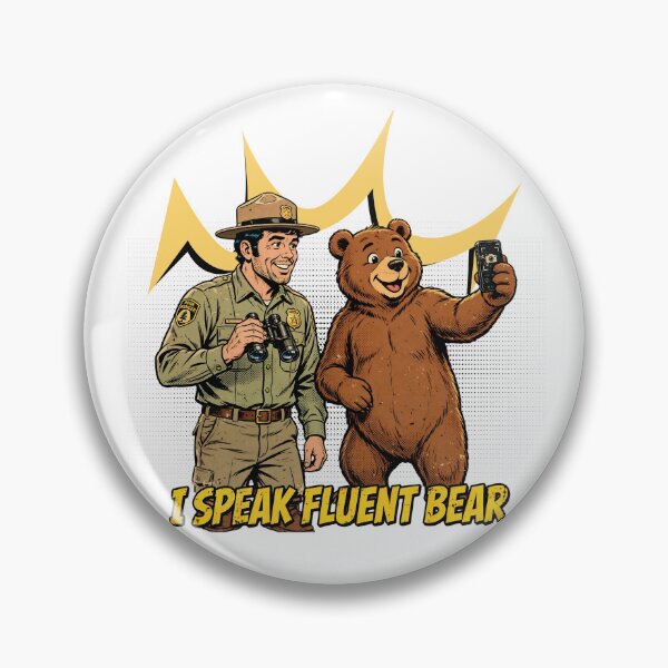 Item preview, I Speak Fluent Bear Funny Park Ranger Selfie Retro Comic Design designed and sold by Neurospicy Trolls.
