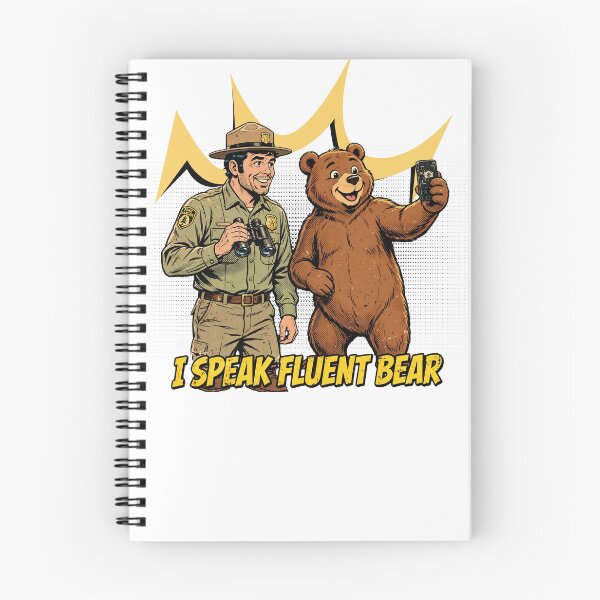 Item preview, I Speak Fluent Bear Funny Park Ranger Selfie Retro Comic Design designed and sold by Neurospicy Trolls.