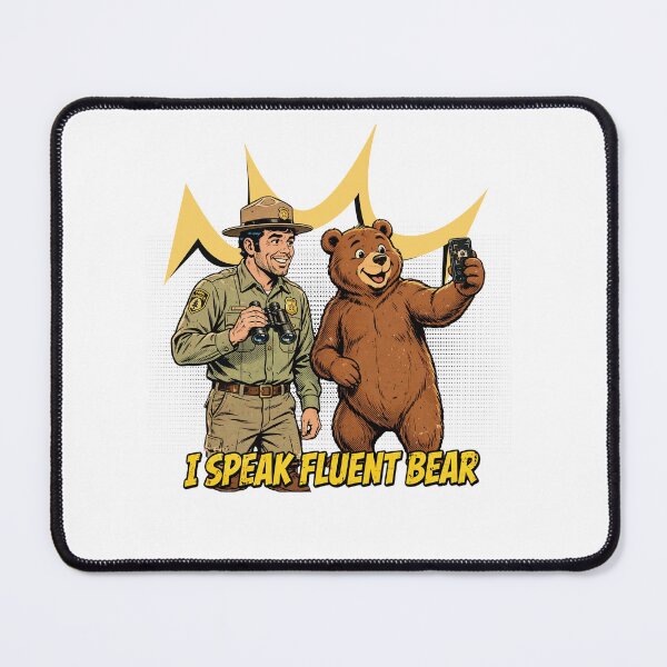 Item preview, I Speak Fluent Bear Funny Park Ranger Selfie Retro Comic Design designed and sold by Neurospicy Trolls.