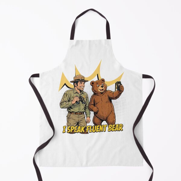 Item preview, I Speak Fluent Bear Funny Park Ranger Selfie Retro Comic Design designed and sold by Neurospicy Trolls.