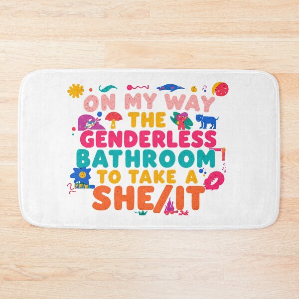 Item preview, On My Way to the Genderless Bathroom – Funny She/It Pronoun Pun designed and sold by SimplyArtLab.