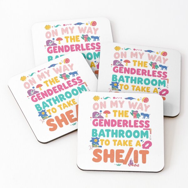 Item preview, On My Way to the Genderless Bathroom – Funny She/It Pronoun Pun designed and sold by SimplyArtLab.