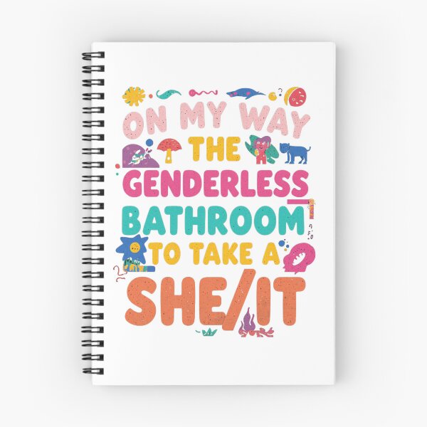 Item preview, On My Way to the Genderless Bathroom – Funny She/It Pronoun Pun designed and sold by SimplyArtLab.