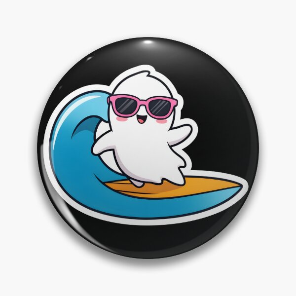 Item preview, Cute Surfing Ghost Summer Vibes Kawaii Beach Sticker designed and sold by KCasual.