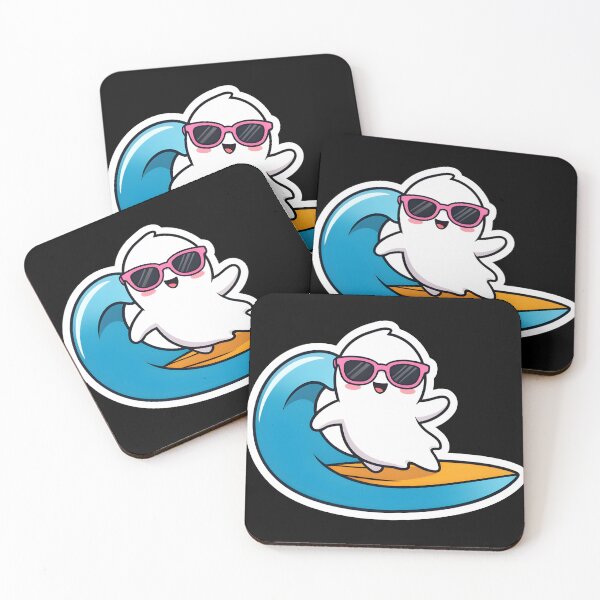 Item preview, Cute Surfing Ghost Summer Vibes Kawaii Beach Sticker designed and sold by KCasual.