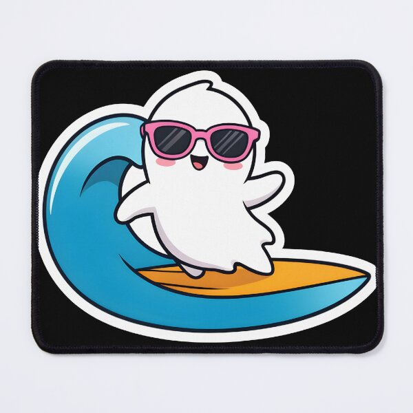 Item preview, Cute Surfing Ghost Summer Vibes Kawaii Beach Sticker designed and sold by KCasual.