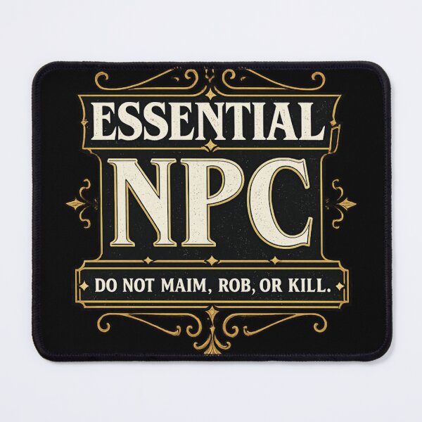 Item preview, Essential NPC | Vintage Gaming Quote T-Shirt Design | Retro RPG Typography designed and sold by Saeed  Ahmad.