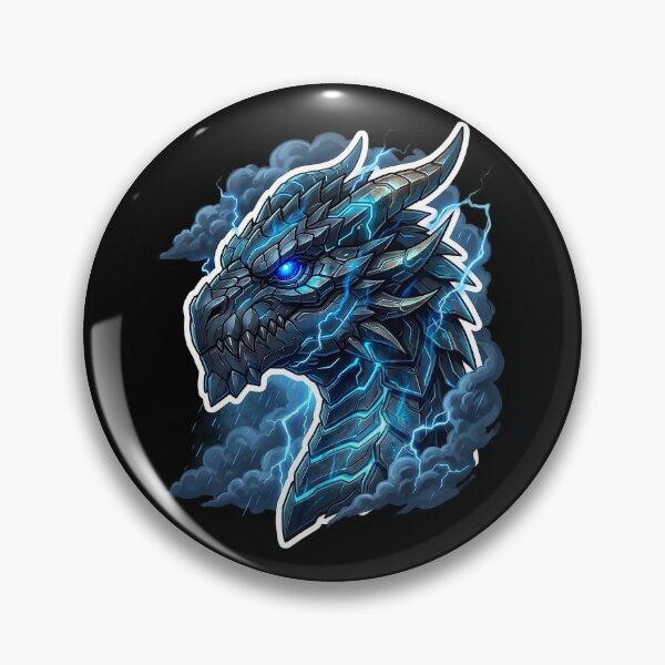 Item preview, Ancient Storm Dragon Head Lightning Fantasy Gaming Sticker designed and sold by bug4j_DragonLab.