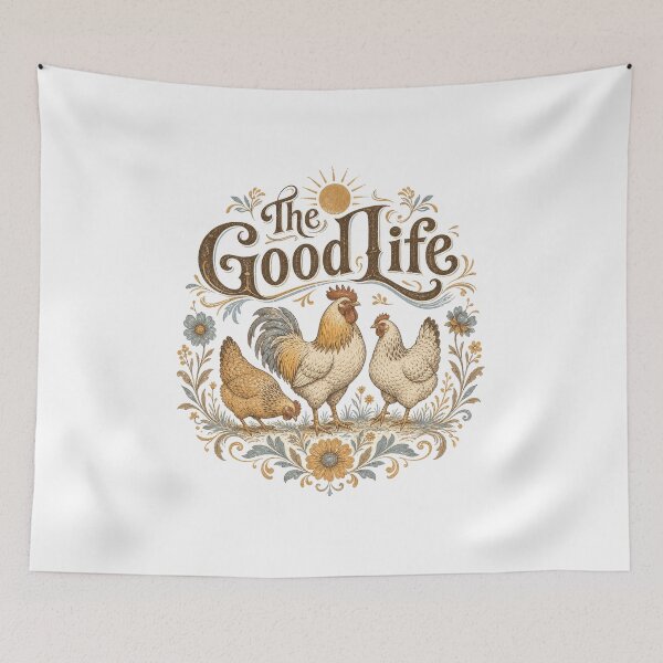 Item preview, The Good Life Farm Rooster Hen Chicken Design designed and sold by AntiqueImages.