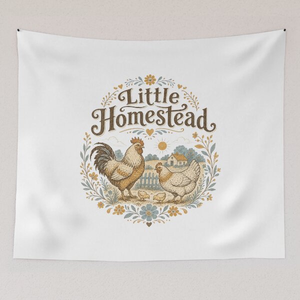 Item preview, Little Homestead Farm Life Chickens Rooster Chicks designed and sold by AntiqueImages.