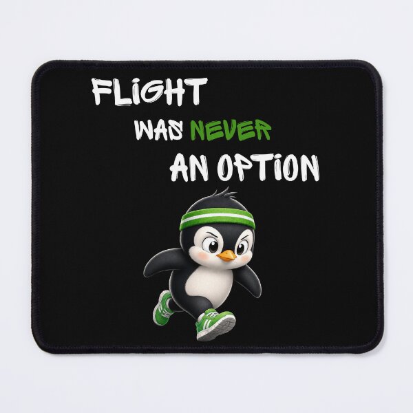 Item preview, Flight Was Never an Option Funny Running Penguin Design designed and sold by ZetkArt.