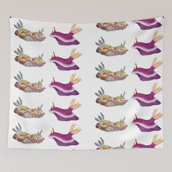 Item preview, Nudibranch duo - yellow and pink sea slug designed and sold by Poulpimousse.